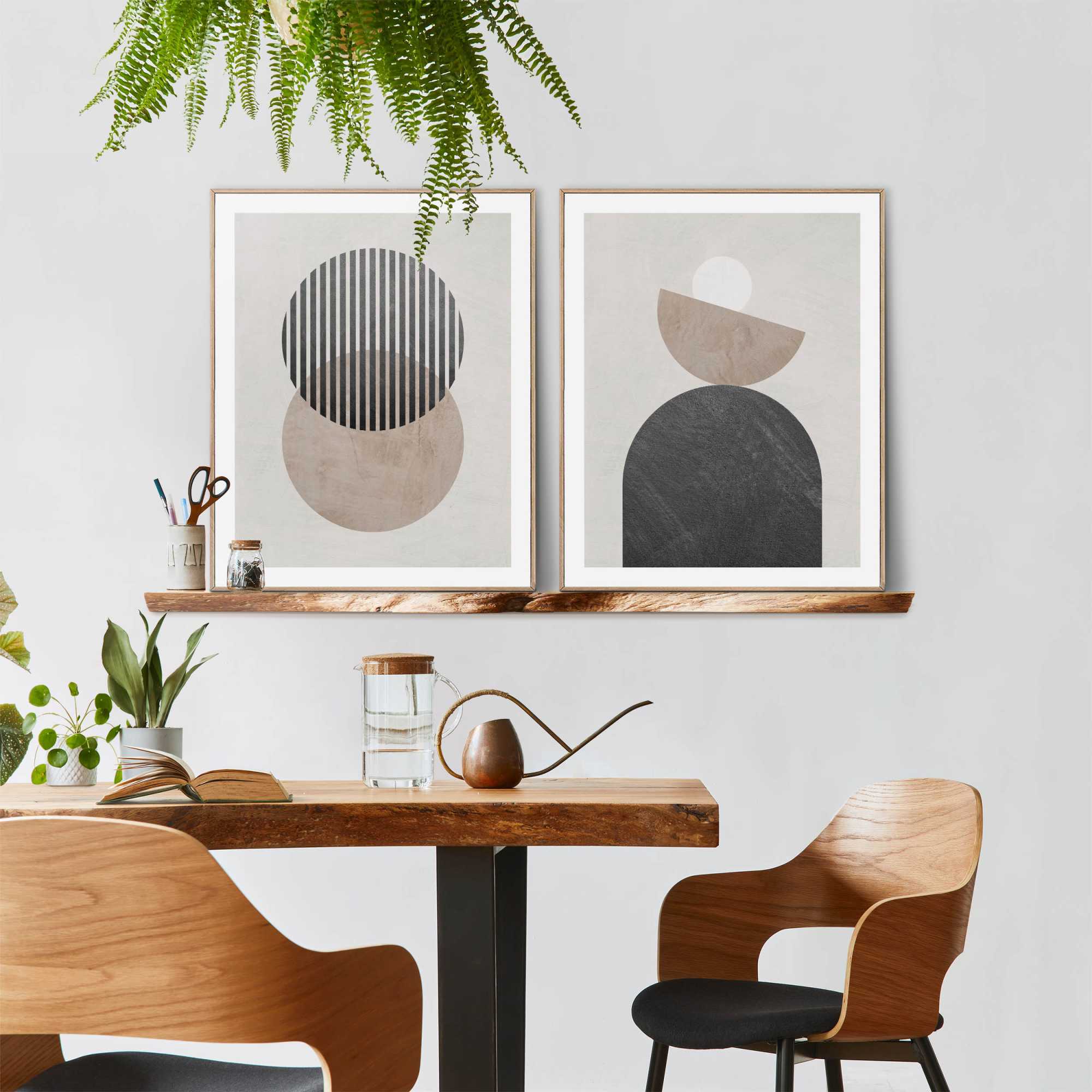 Reinders - Abstract Shapes - Schilderijen set 2x 50x40cm Hout