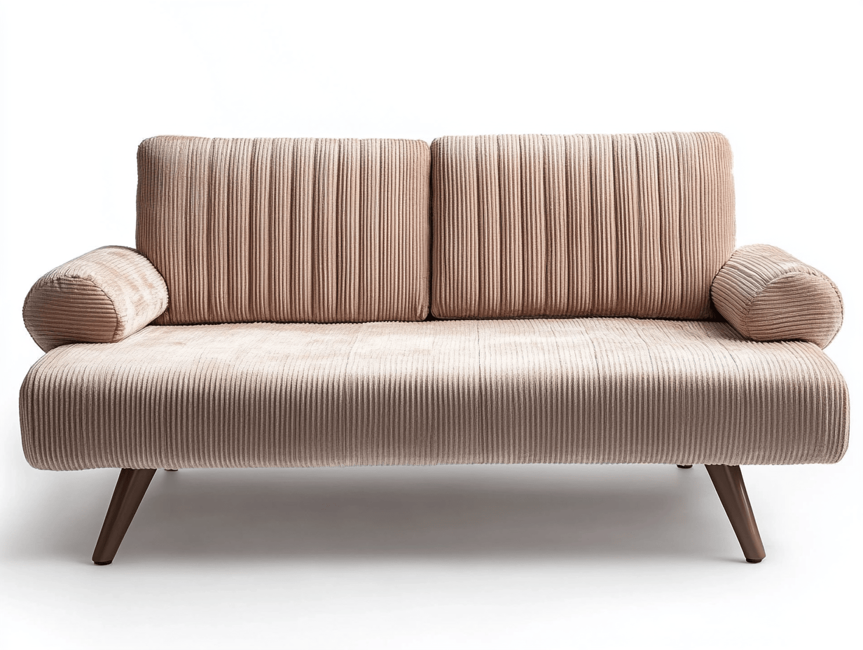 Sofá de Terciopelo Acanalado 3 Plazas 200x85x75 cm Rectangular Beige