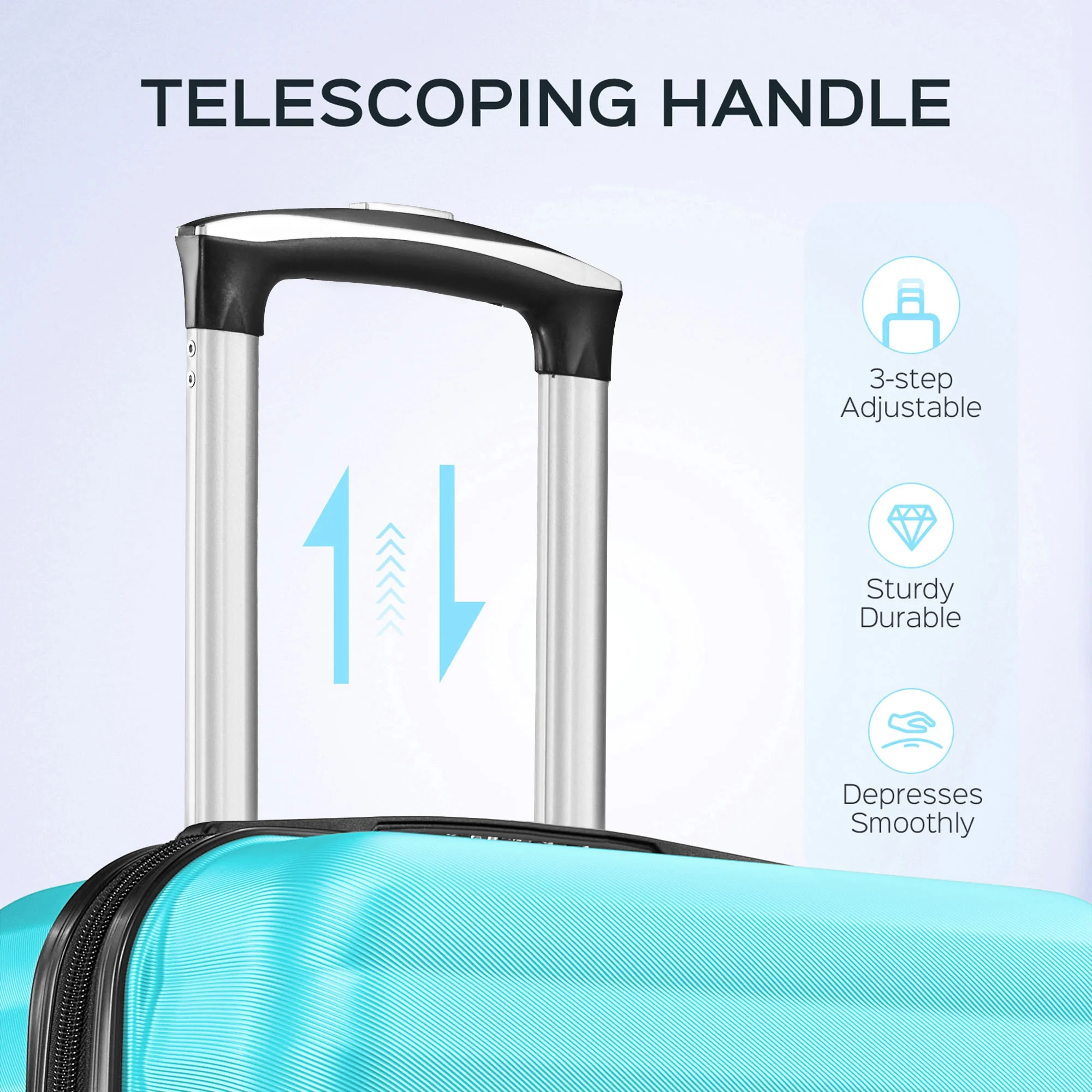 9 Piece Luggage Sets, Hard 20 24 28 inch Luggage with 6 Pieces Organize Bags Travel Suitcases Sets with Wheels, Rose - Image 48