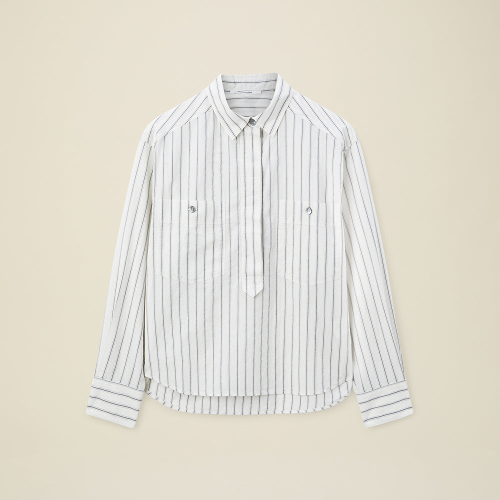 Pomandère - Chemise rayée - Blanche