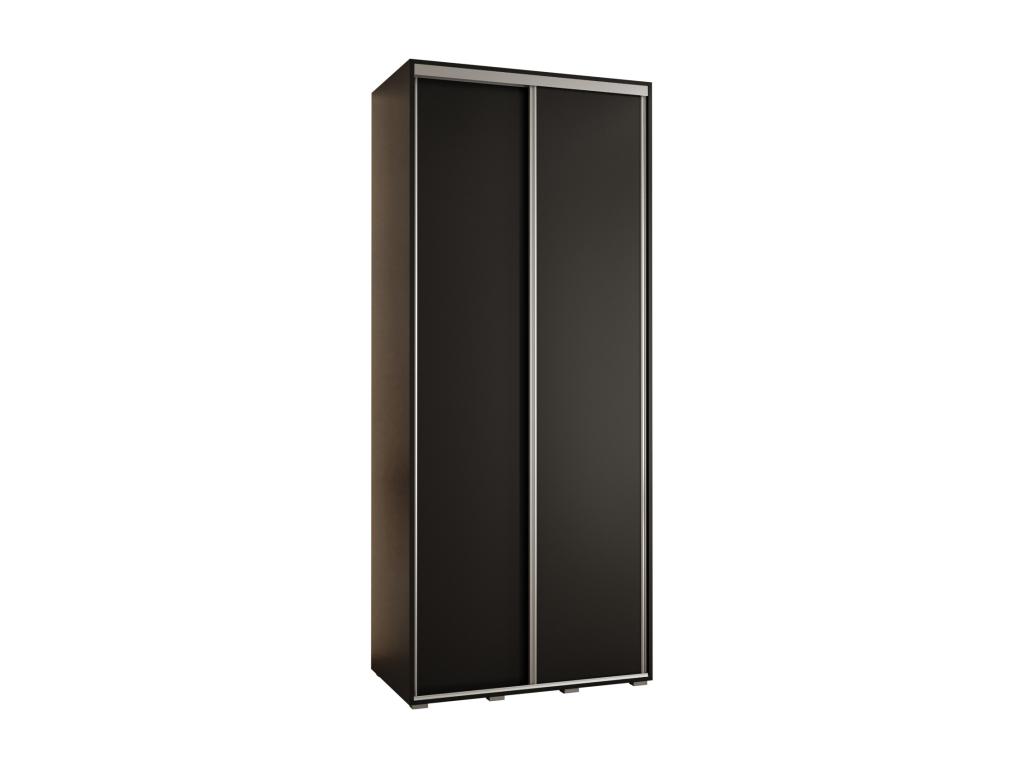 ARMARIO DAVOS 1 DE PUERTAS CORREDERAS 235,2/110/60 2 puertas (Negro/Negro/Plata)