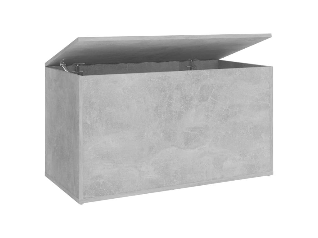 Baúl almacenaje madera contrachapada gris hormigón 84x42x46 cm