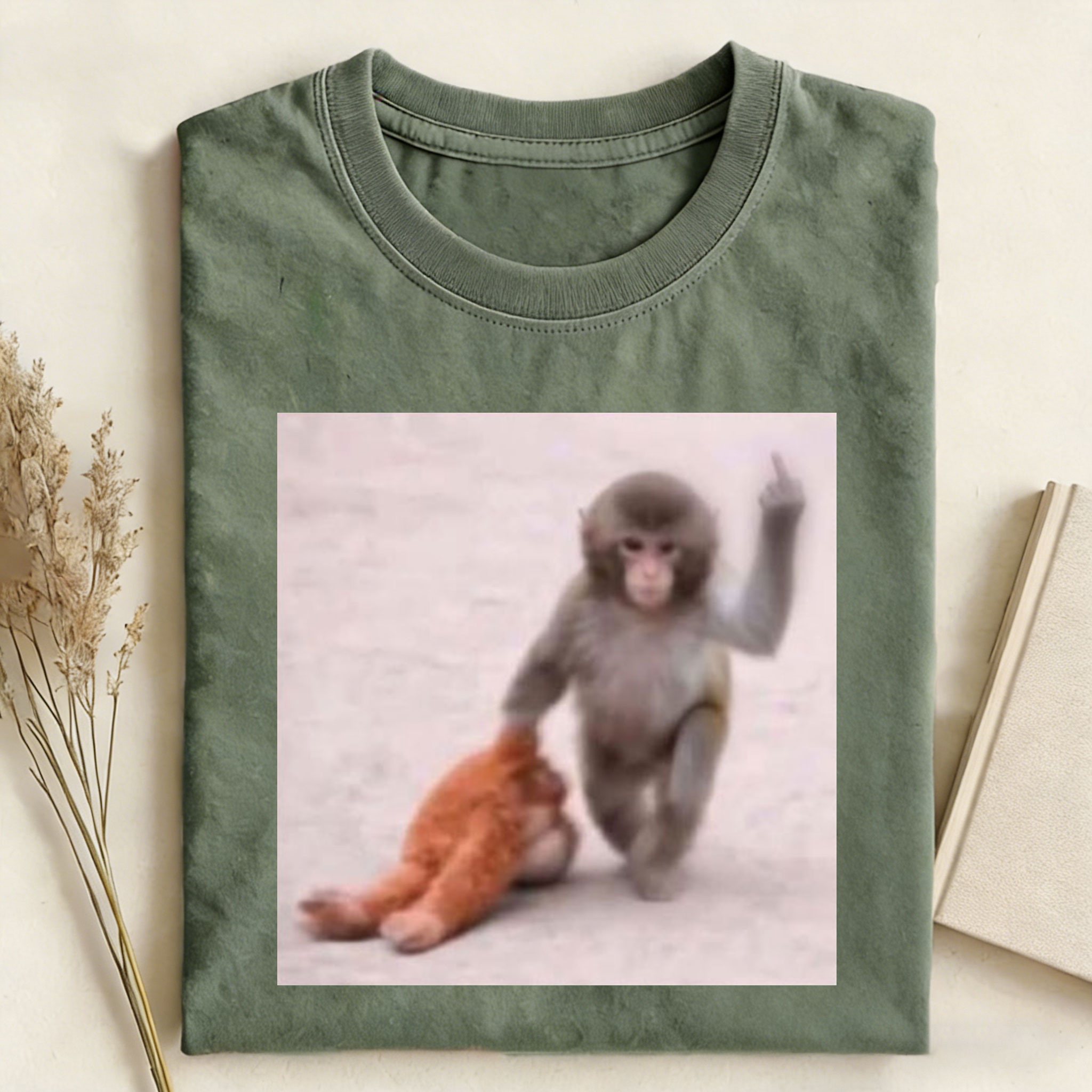 Punch-kun Monkey Meme Graphic T-shirt