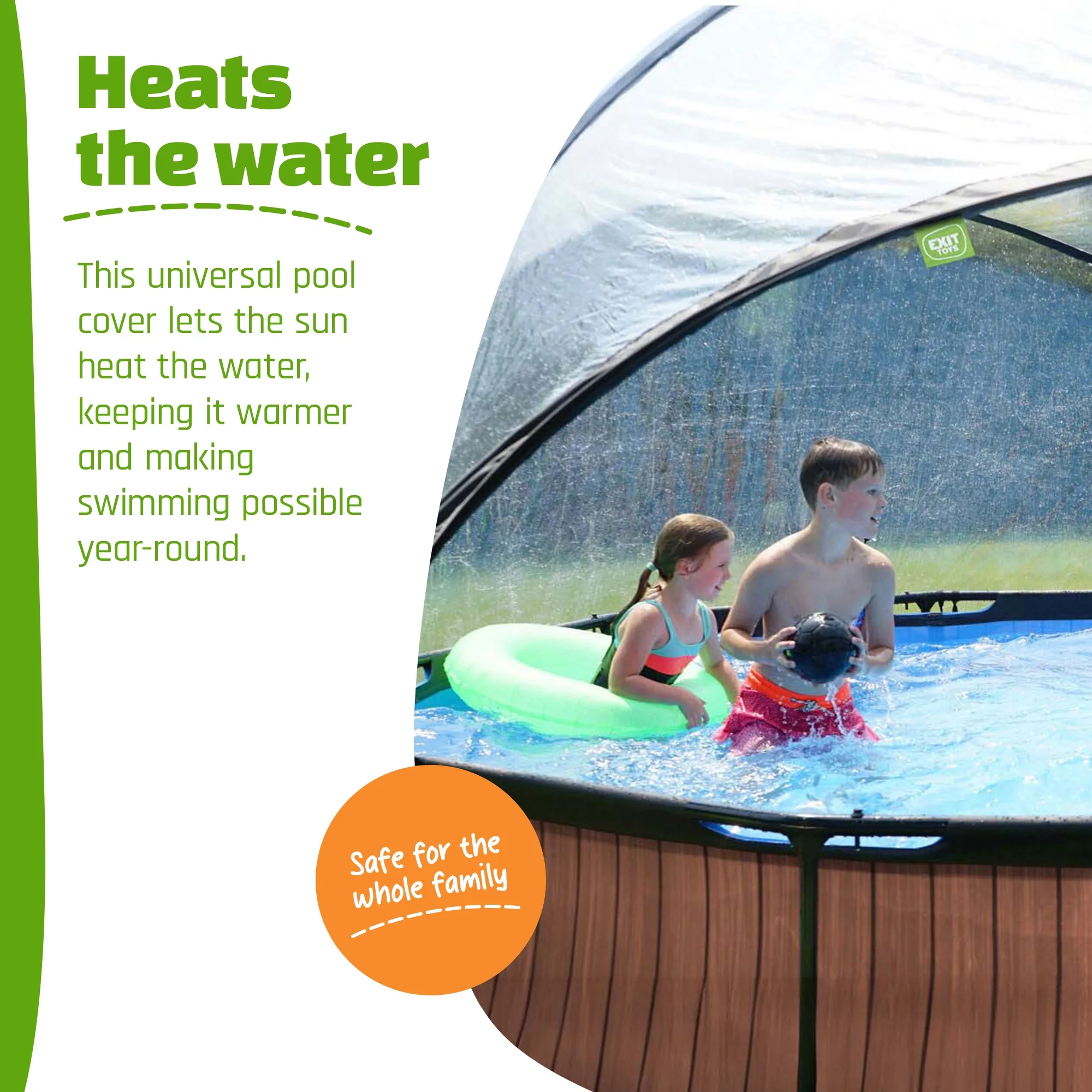 EXIT Toys UV Resistant Pool Covers, PVC Transparent, 104" x 104" x 55" - Image 25