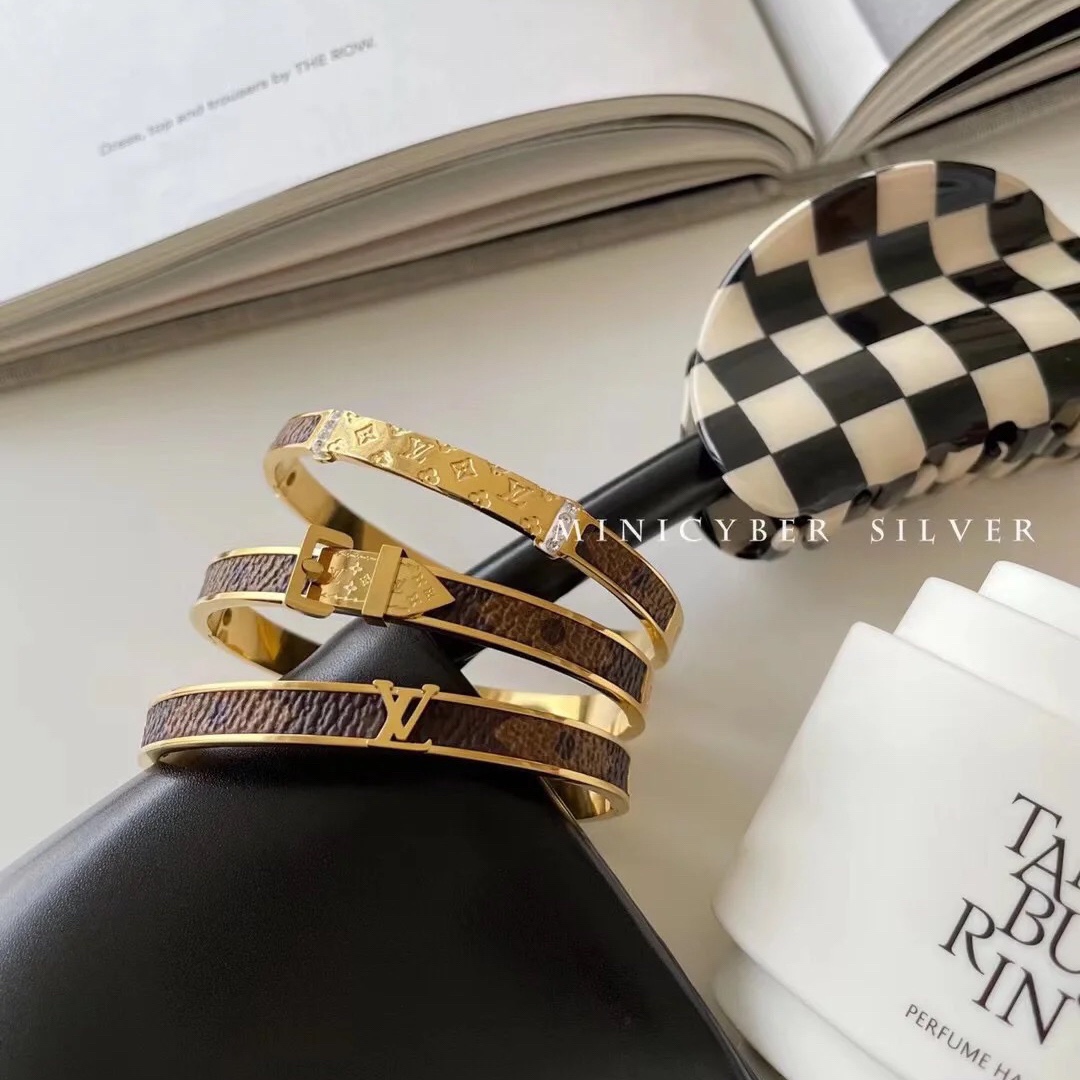 Louis Vuitton Vintage Leather Bangle Bracelet - Original Replica Club