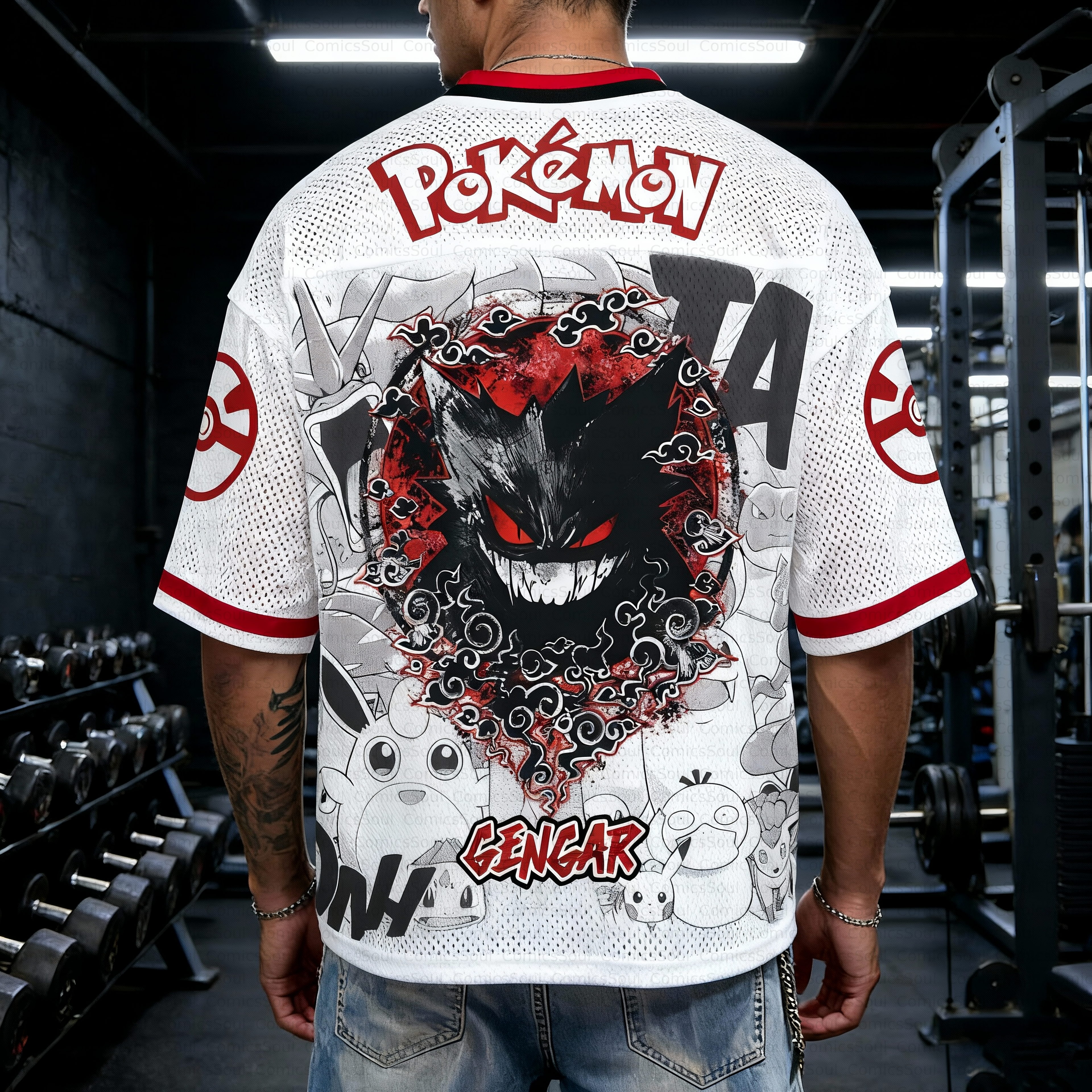Unisex Anime Retro Mesh Sports Jersey T-Shirt