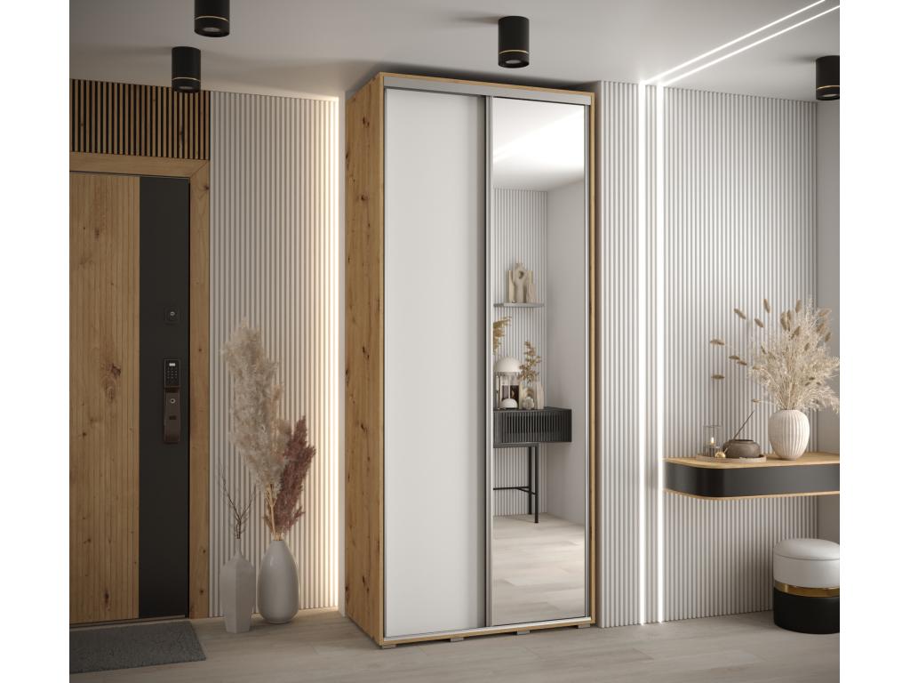 ARMARIO Nestliq 3 DE PUERTAS CORREDERAS 235 - 2/120/60 2 puertas Artisan/Blanco/Plata