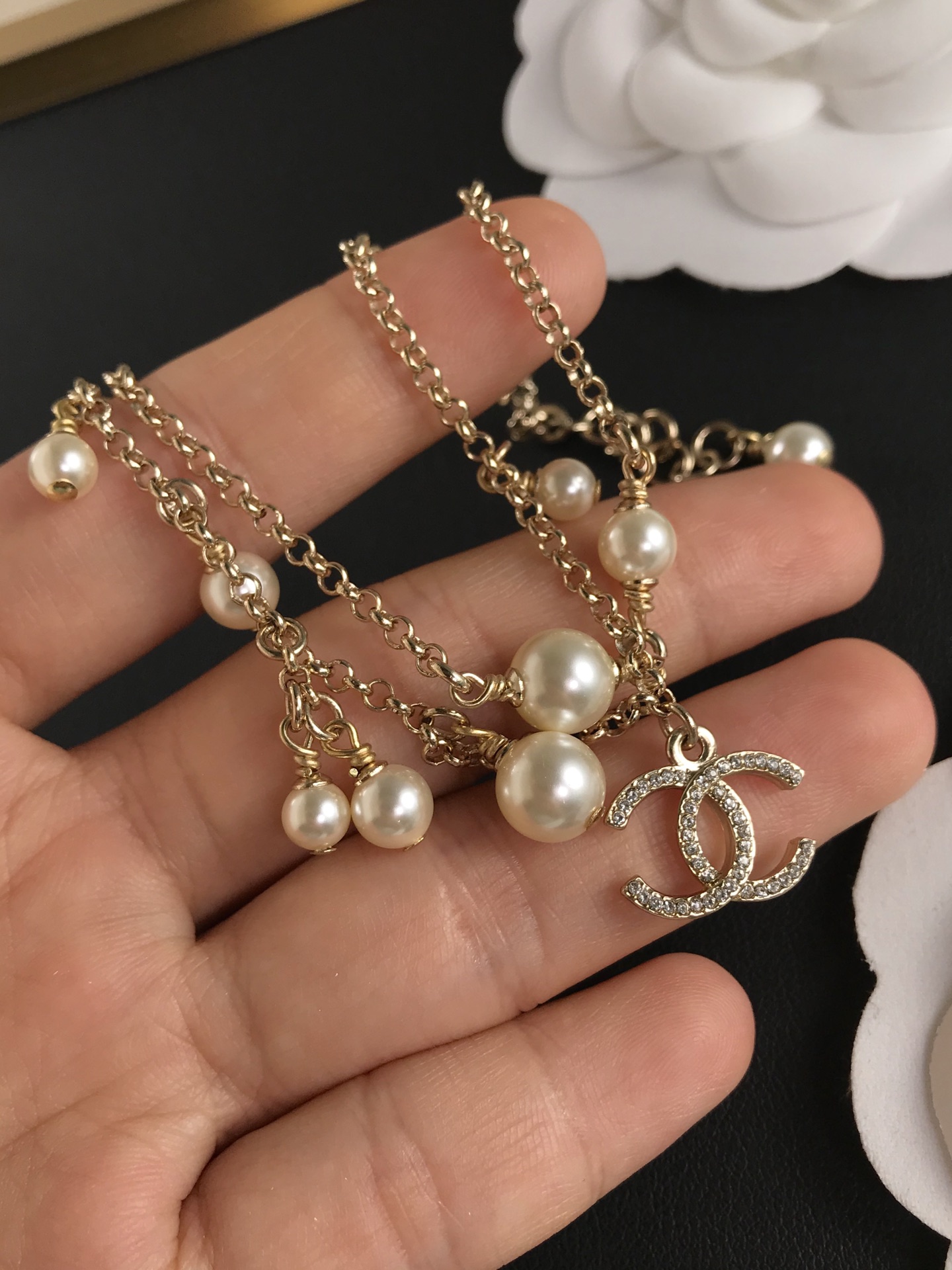 Chanel Dainty Two Layers Chain Pearl Bracelet - Original Replica Club