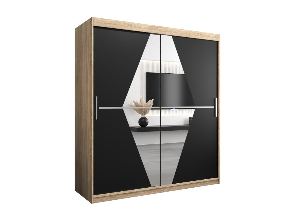 Armario de puertas correderas 200/180/62 2 puertas Nestliq/negro