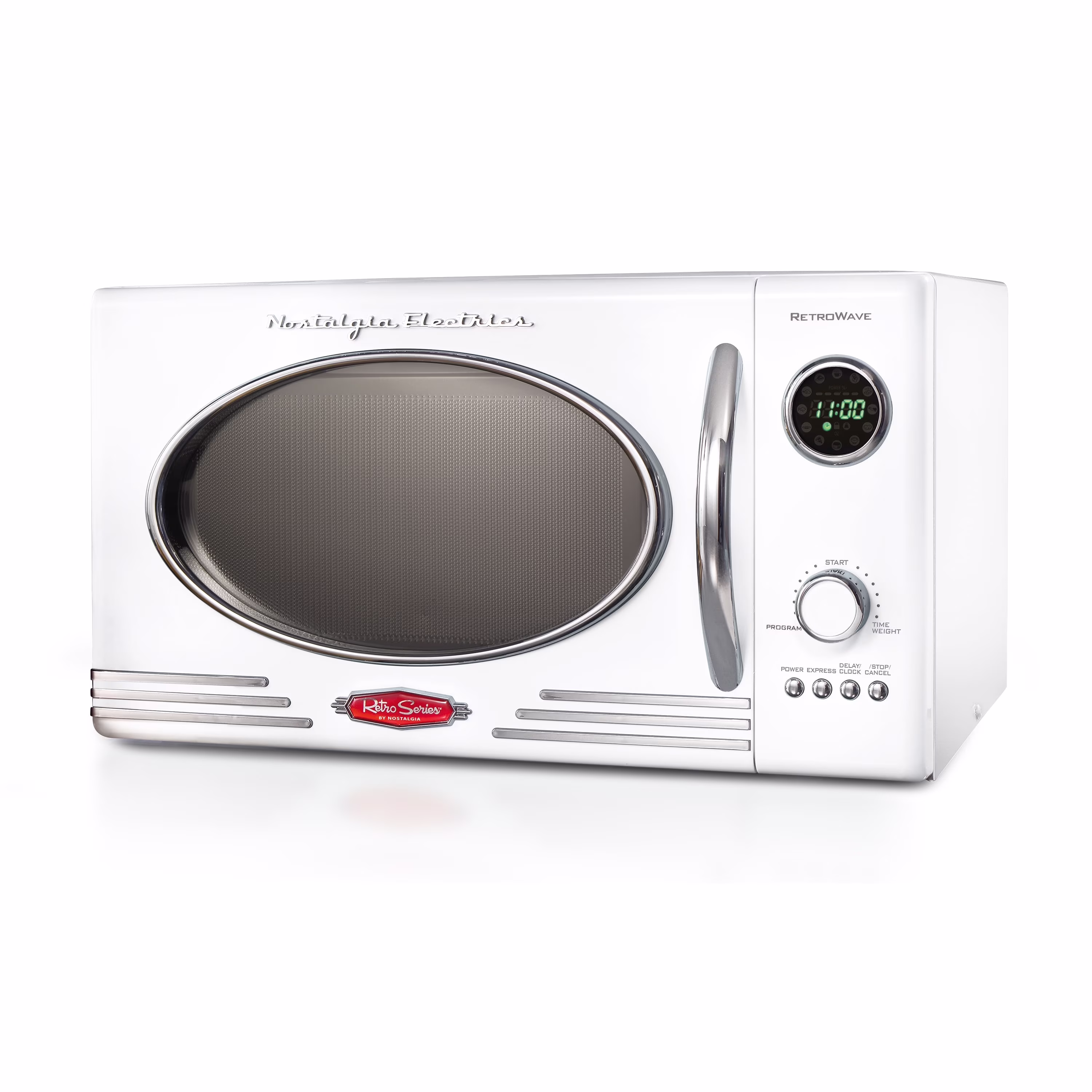 Nostalgia Retro Microwave for Countertop 0.9 cu ft Vintage Microwave, Ivory - Image 5