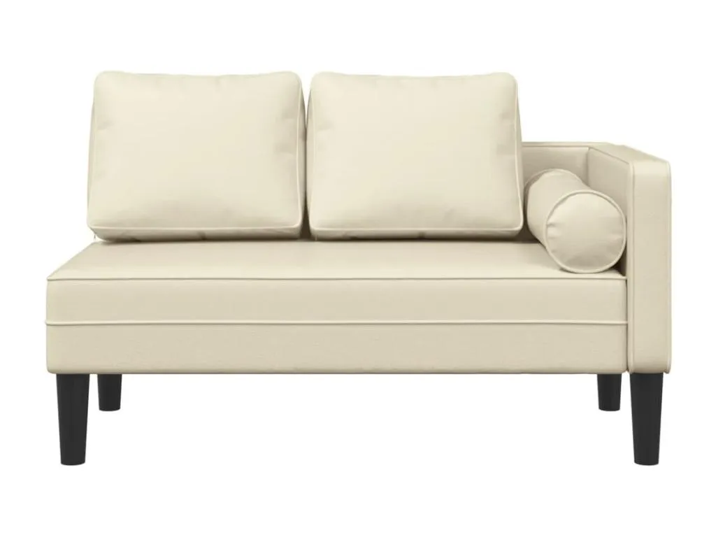 Sillón con cojines de piel sintética color crema