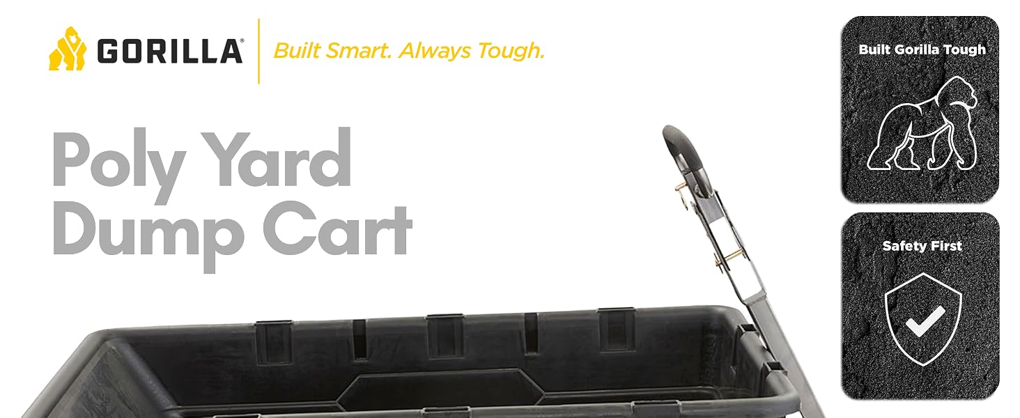 Heavy-Duty Yard Cart 1500lb Capacity Rust-Resistant Poly Bed 16" Pneumatic Tires