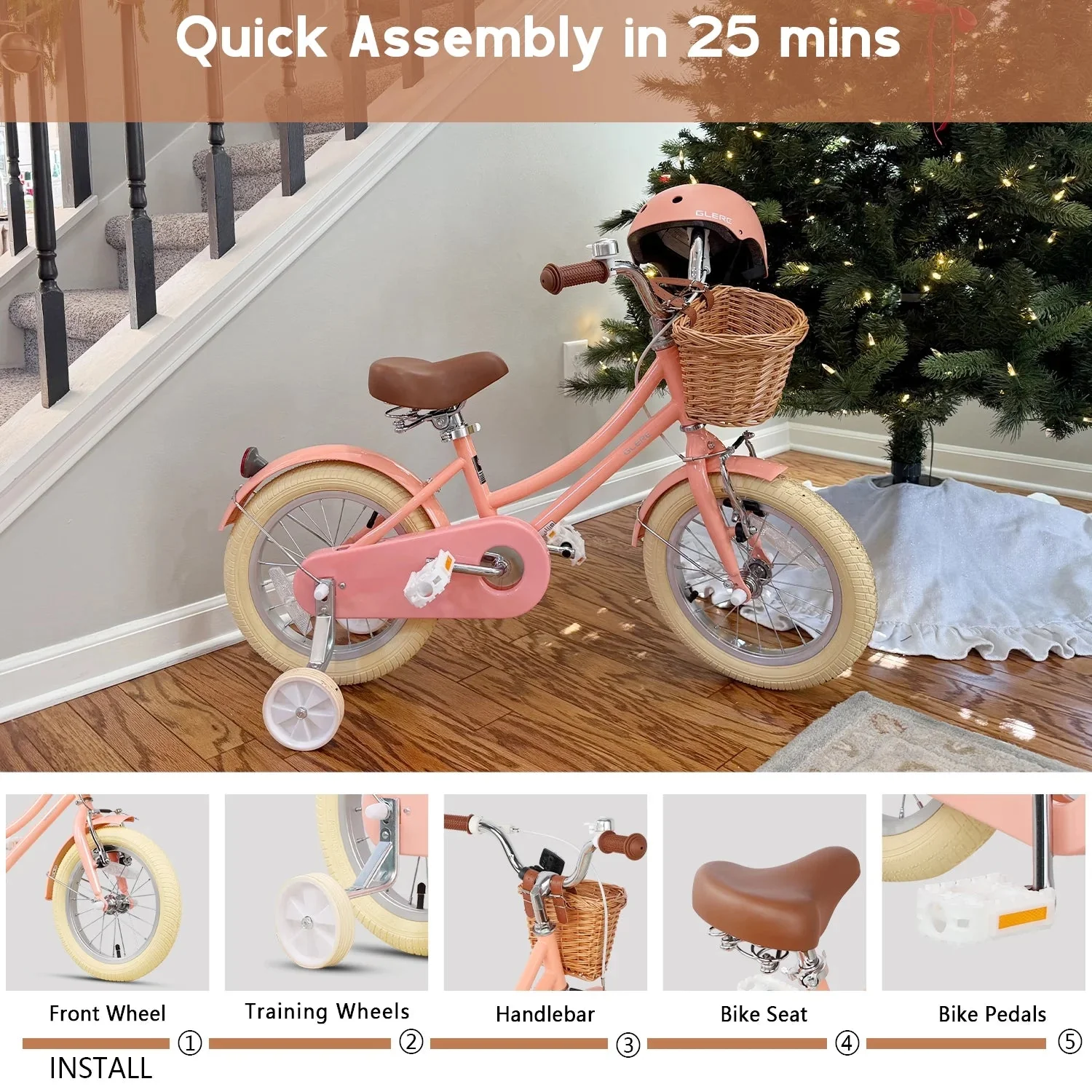 Glerc Girls' Kids' Bike, 12 inch, Pink, Ages 2-4 Years - Little Molly - Image 42 Glerc Girls' Kids' Bike, 12 inch, Pink, Ages 2-4 Years - Little Molly - Image 42