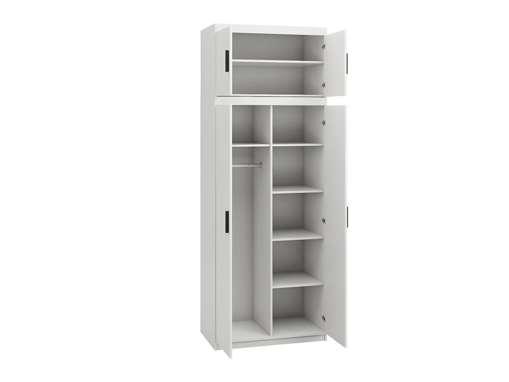 Armario Tucson 149, Lefkas roble, 246x90x53cm, Puertas de armario: Con bisagras