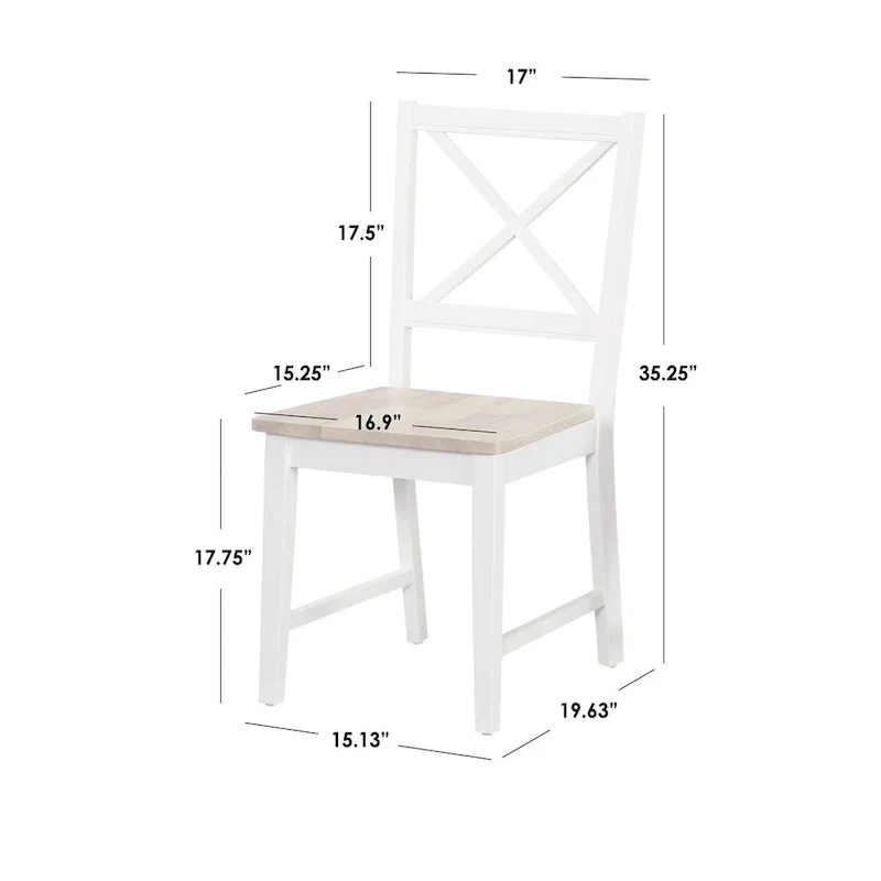 Set of 2 Solid Wood Crossback Dining Chairs by Simple Living
