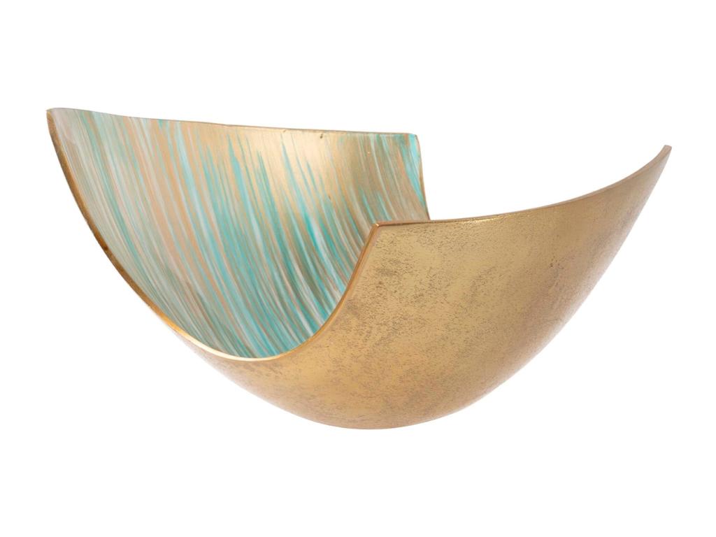Centro Aluminio Azul Dorado 29x27x17 Cm