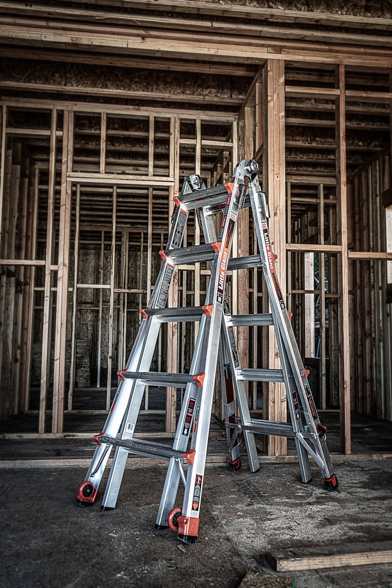 Little Giant Ladders Velocity 22-ft Multi-Position Ladder, Aluminum, 300 lb Capacity, Telescoping, A-Frame, Extension, with Wheels and Slip-Resistant Feet - Image 2