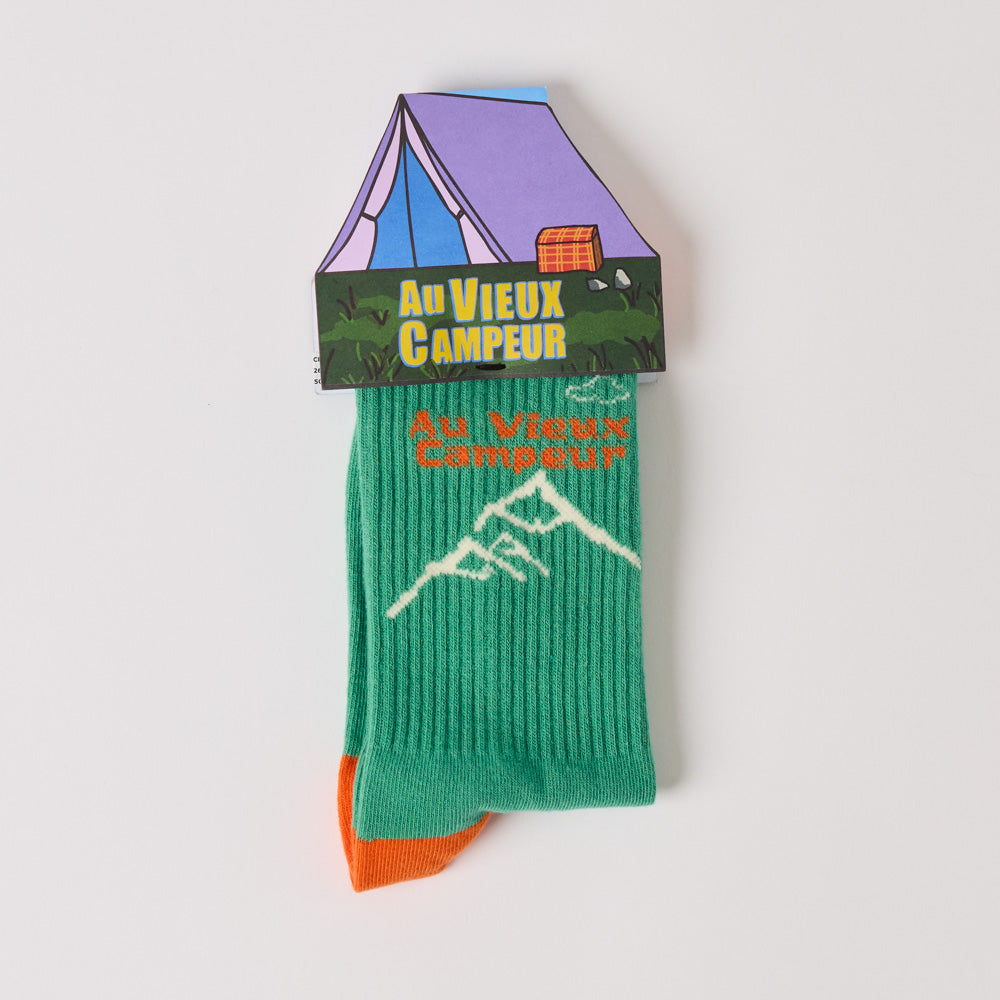 Au Vieux Campeur - Chaussettes Chaines Montagnes - Vert