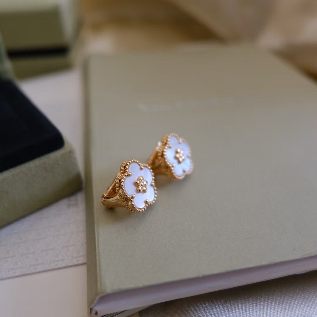 VCA Lucky Spring Earrings, Plum Blossom - Original Replica Club