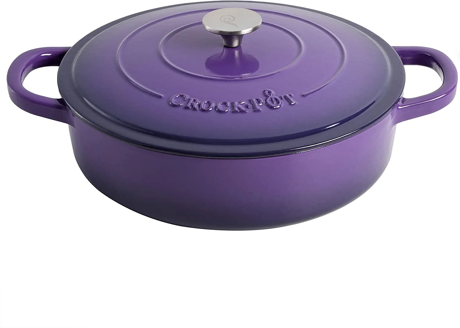 Crock-Pot Artisan 2 Piece 5 Quart Enameled Cast Iron Braiser with Lid in Lavender - Image 2
