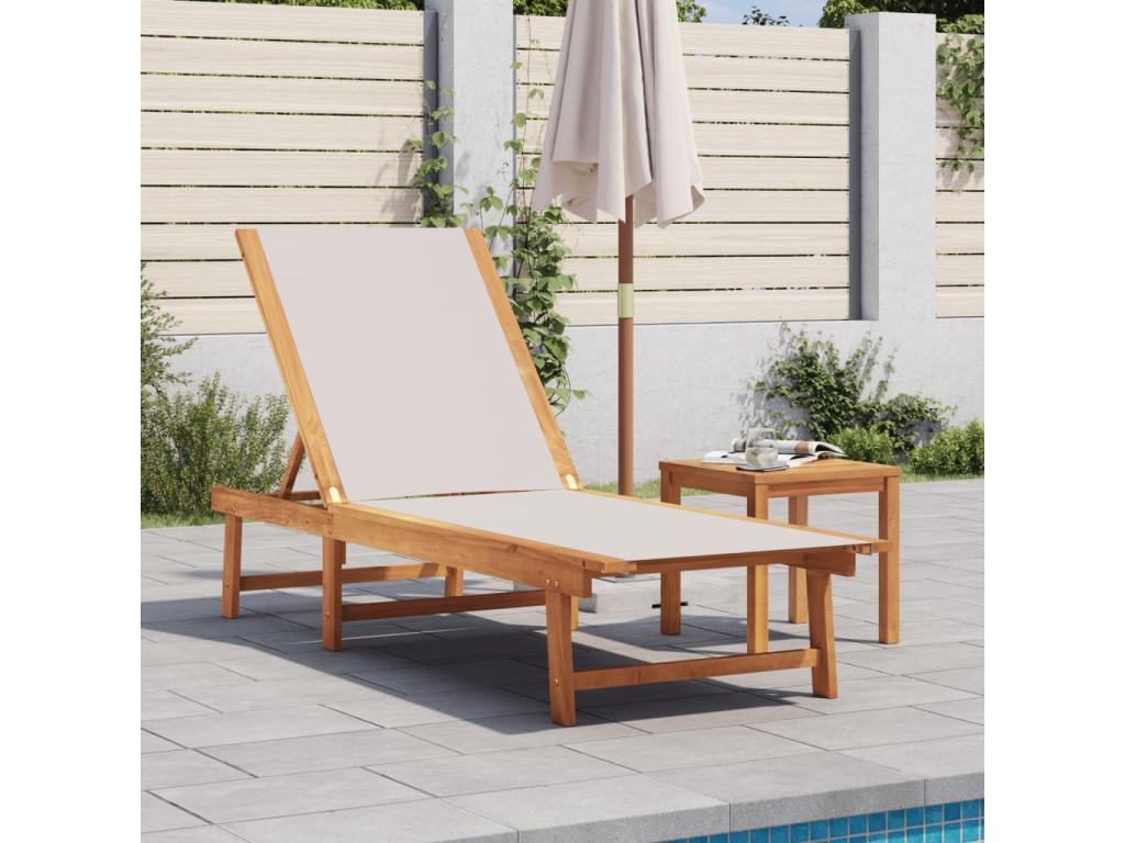 Sillón gris de madera maciza de acacia