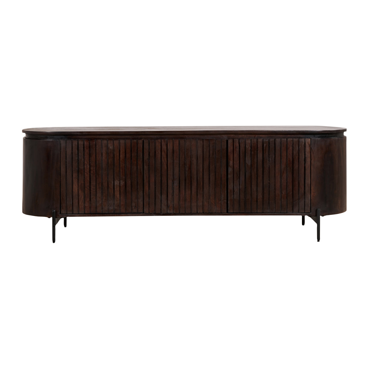 Blokker Grand Tv-Meubel Donkerbruin Mangohout - B 210 cm