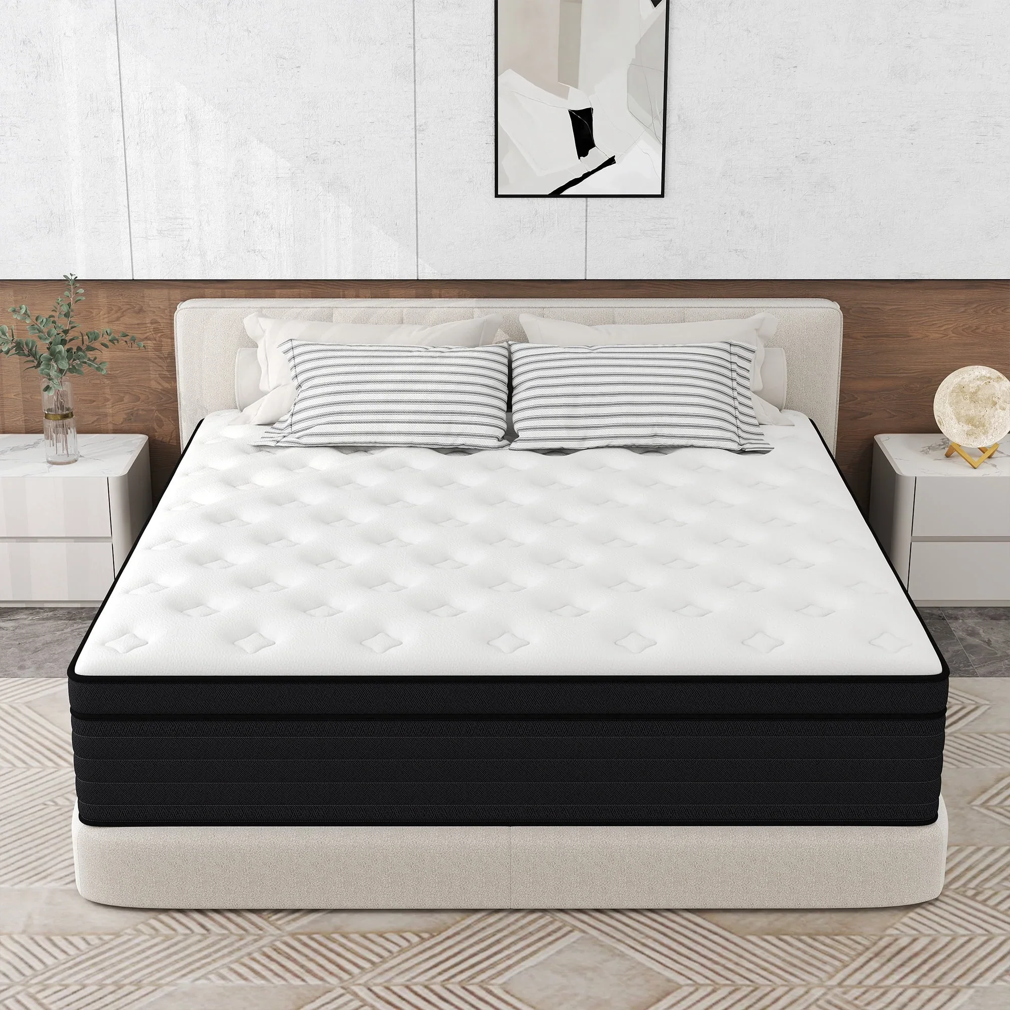CICIMLU 12 inch Queen Mattress,Gel Memory Foam & Spring Hybrid Medium Comfort Mattress in a Box,CertiPUR-US