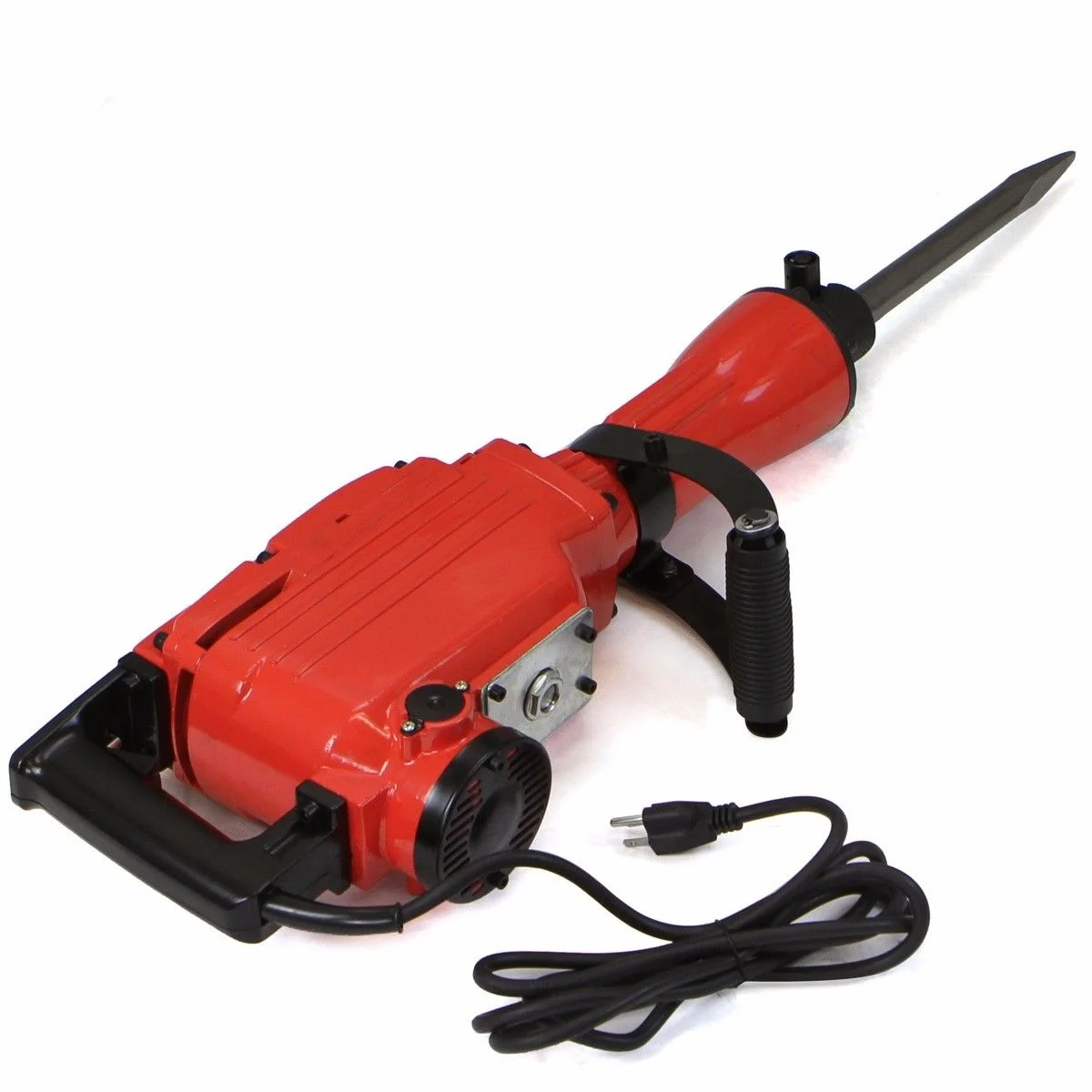 XtremepowerUS Demolition Jack Hammer Heavy Duty, 2200W Electric Jackhammer With Scraping Chisel, 1800BPM Power Drill Concrete Breaker Bar Point & Chisel Bits Chisel Set, Red - Image 16