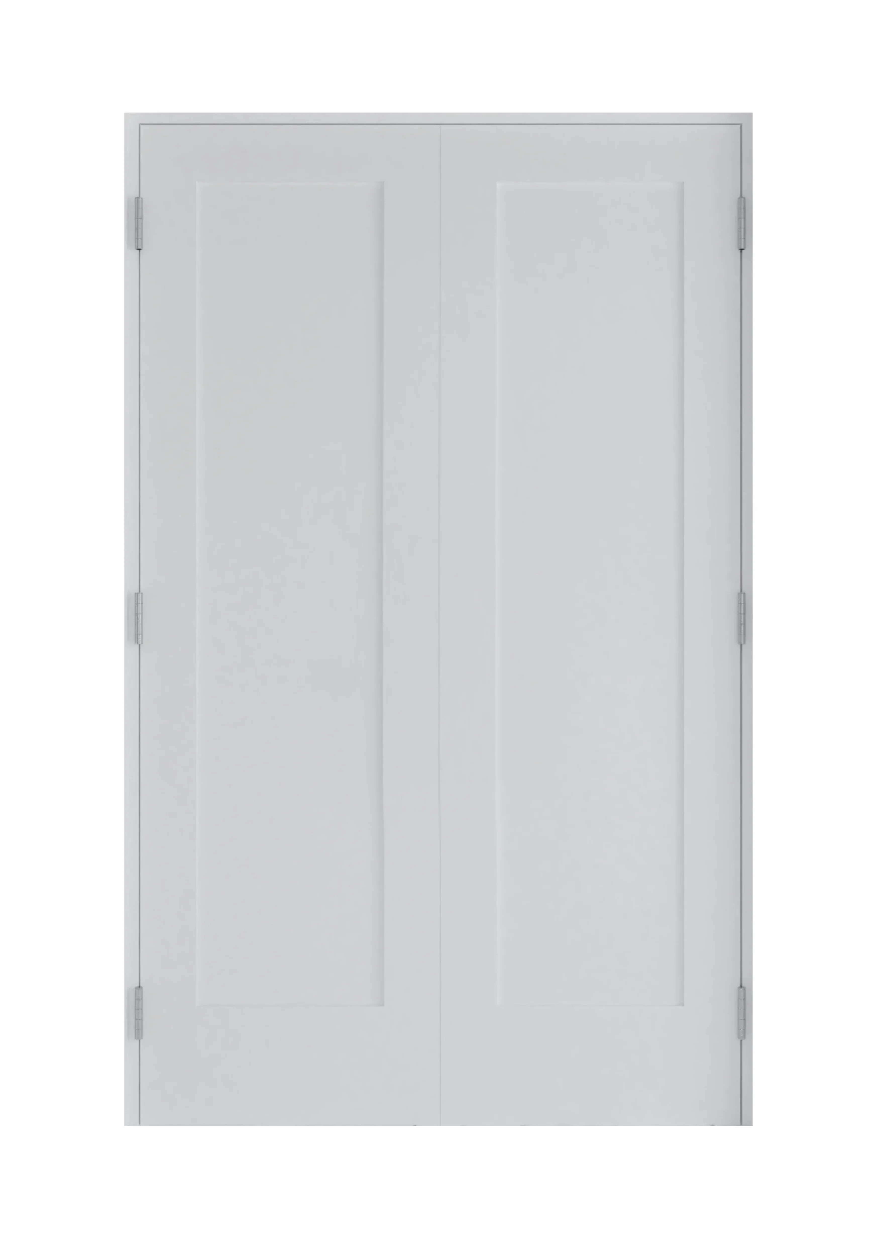 60 in x 80 in Bi-Parting Solid Core White Primed Composite Double Prehung French Door With Catch Ball Bronze Hinges