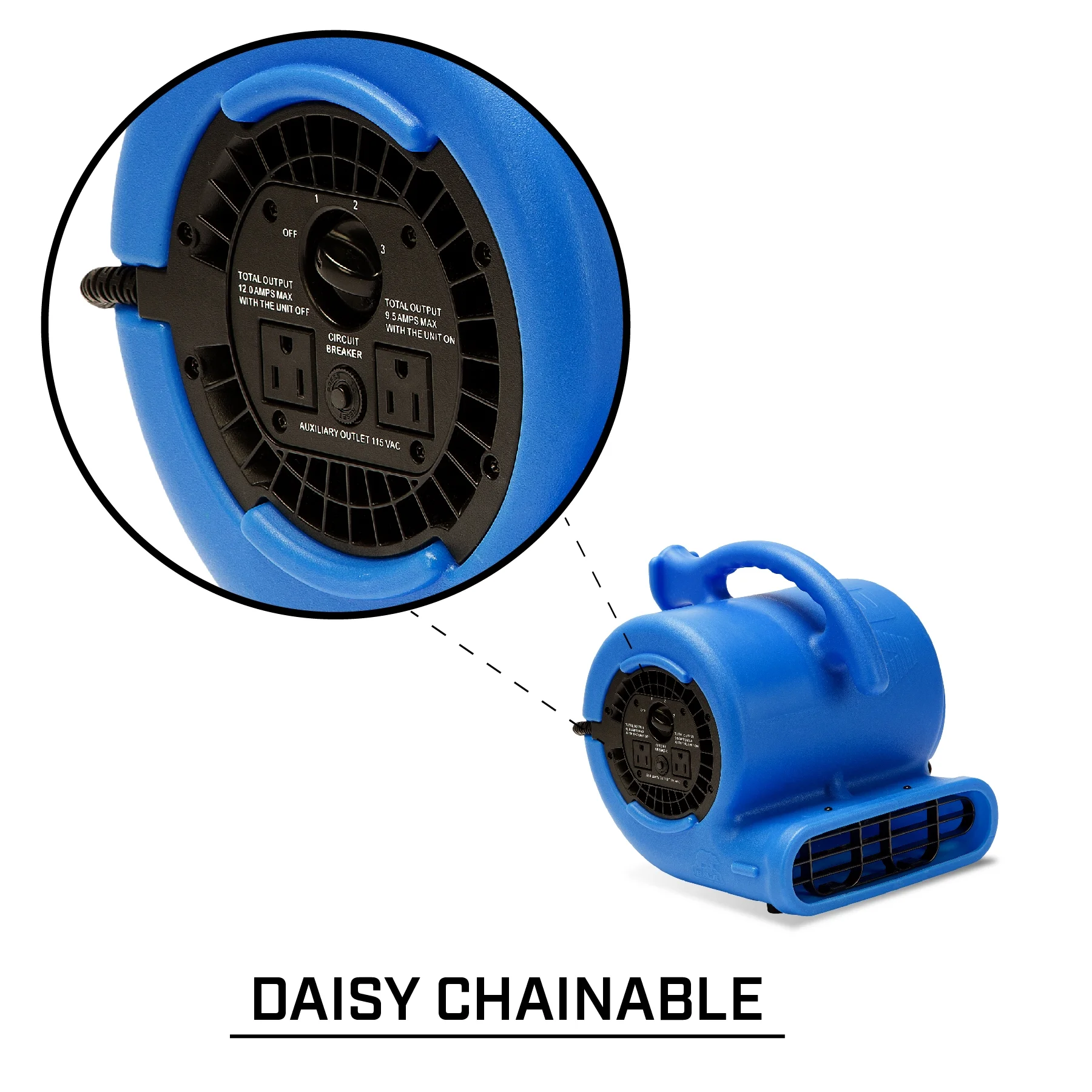 B-Air VP-25 1/4 HP Air Mover for Water Damage Restoration Carpet Dryer Floor Blower Fan Home and Plumbing Use, Blue - Image 7