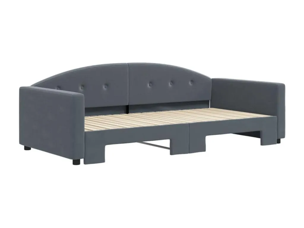 Sofá cama Lluesmamuebles terciopelo gris oscuro 100x200 cm