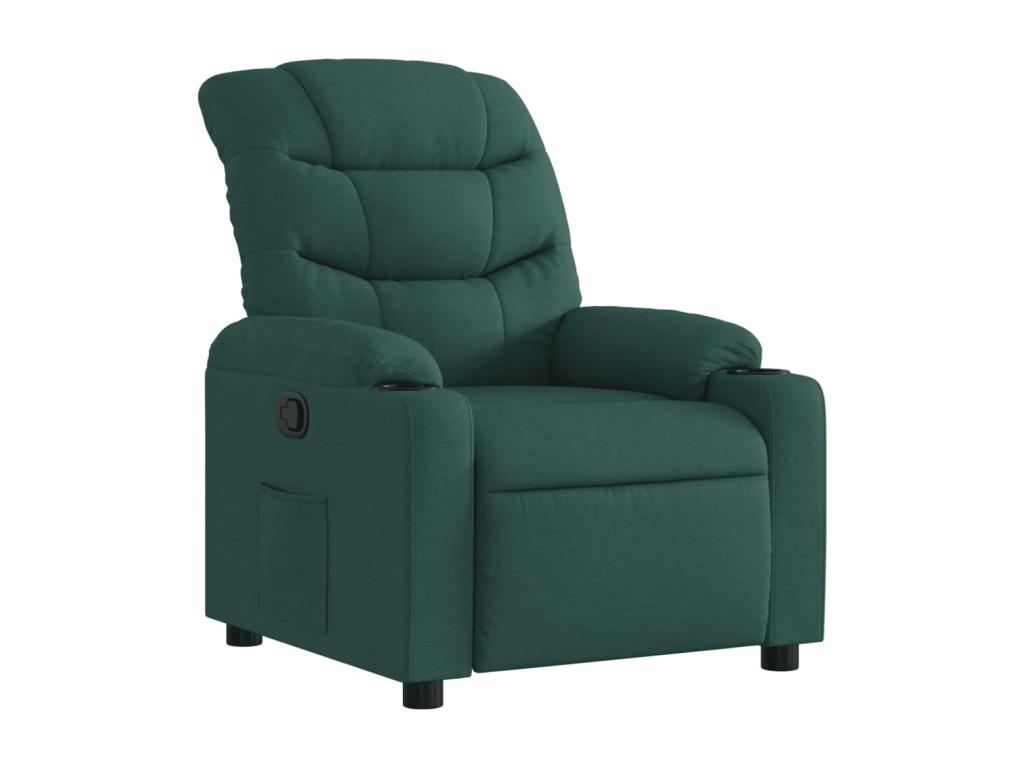 Sillón reclinable de tela verde oscuro