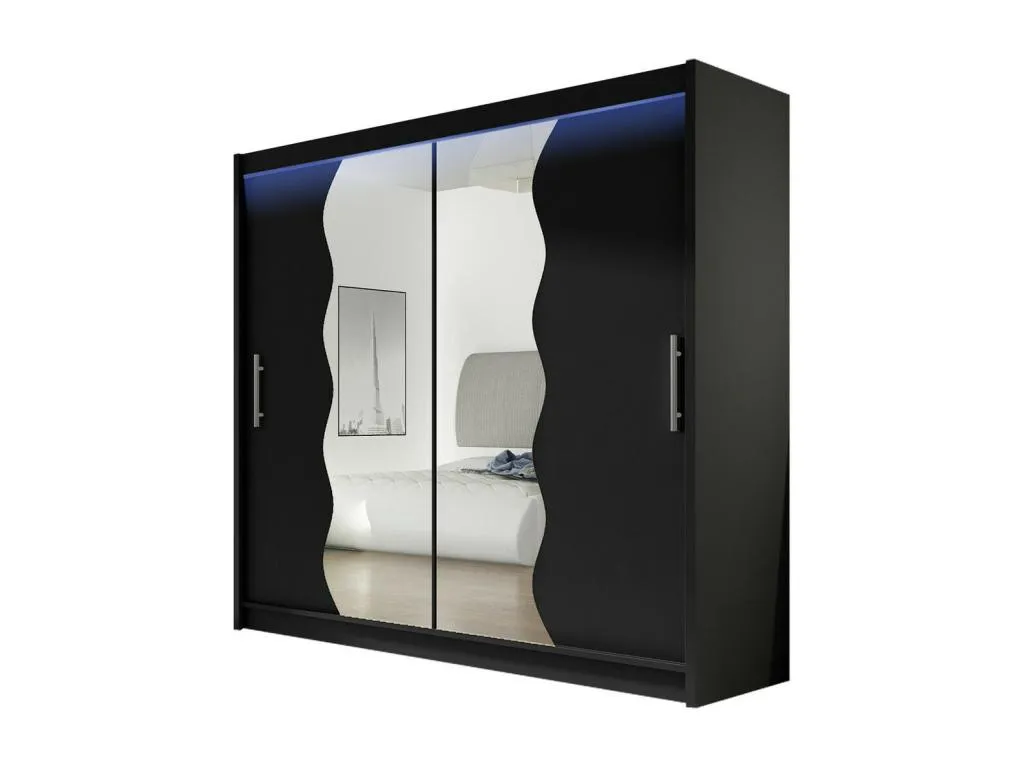 Armario elegante Vivirsingular 125 azul 215x180x57cm Puertas de armario - Correderas purb81745