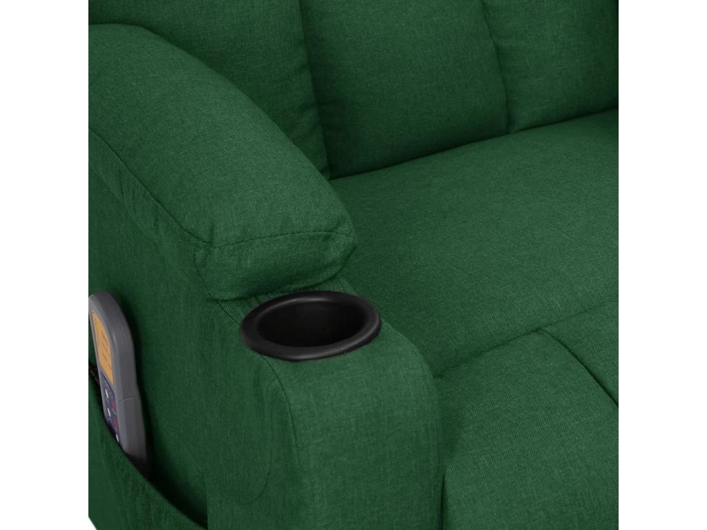 Luzssnh - Sillón de masaje de tela verde oscuro