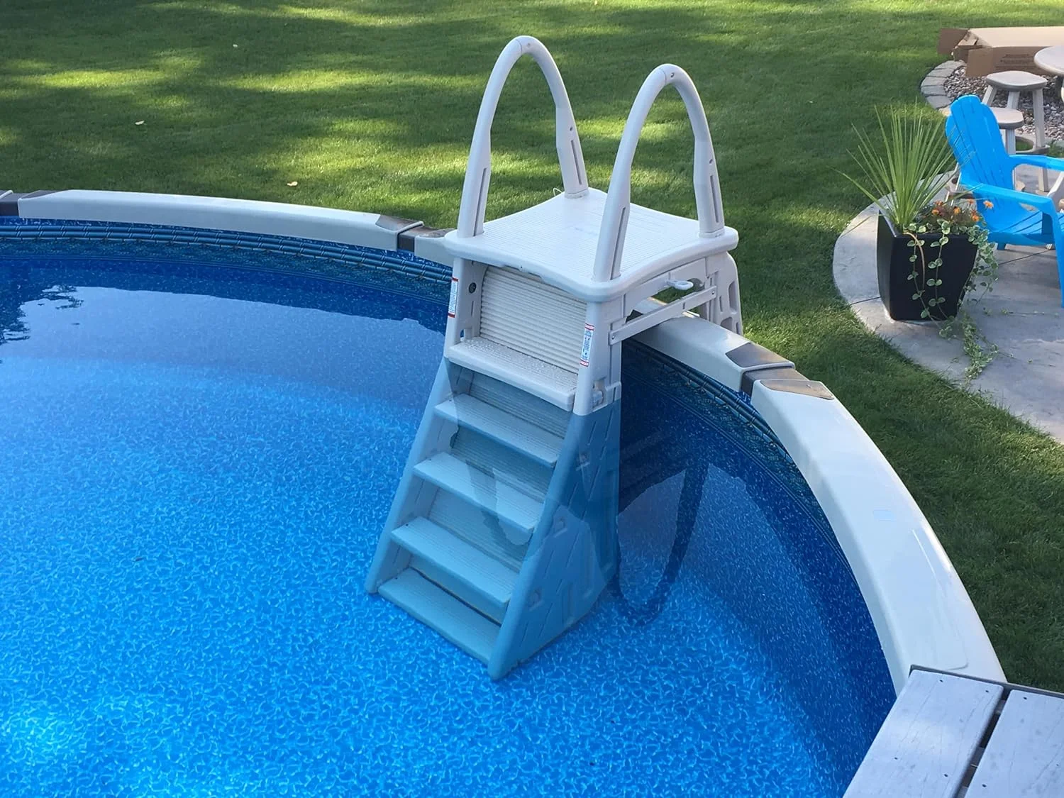 confer plastics a-frame 7200 above ground adjustable pool roll-guard safety ladder - Image 5