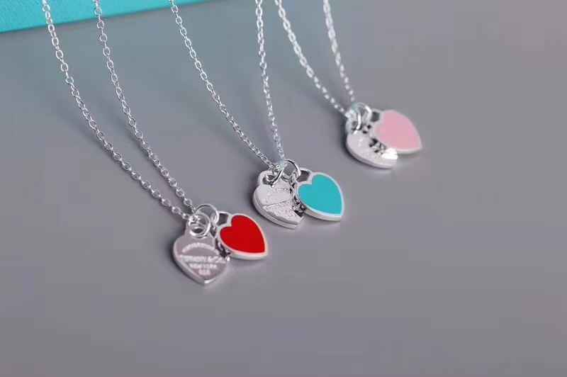Tiffany Double Heart Tag Pendant Necklace - Original Replica Club