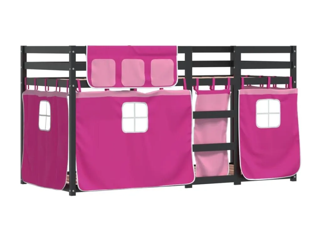 Mobtrendy Litera con cortinas Mobtrendy maciza de Mobtrendy rosa 90x200 cm 76976uklh