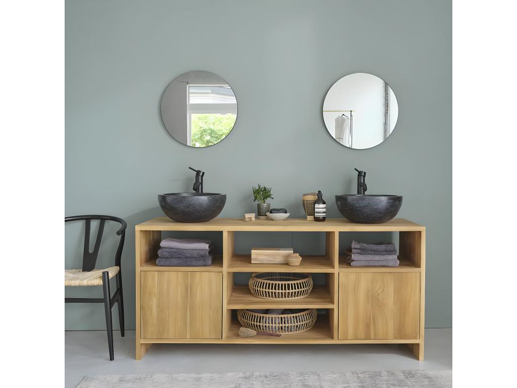 Mueble de baño de madera teca maciza de 160 cm