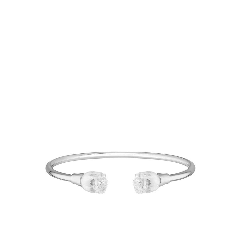 BRACELET JONC FLEXIBLE MUGUET - CRISTAL INCOLORE, ARGENT