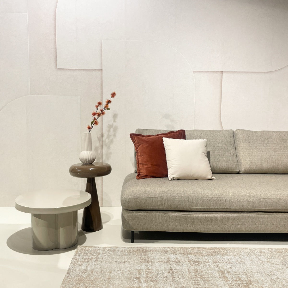 Livingfurn - Bijzettafel Bruin Staal - 36x36x57cm - Brix Sam