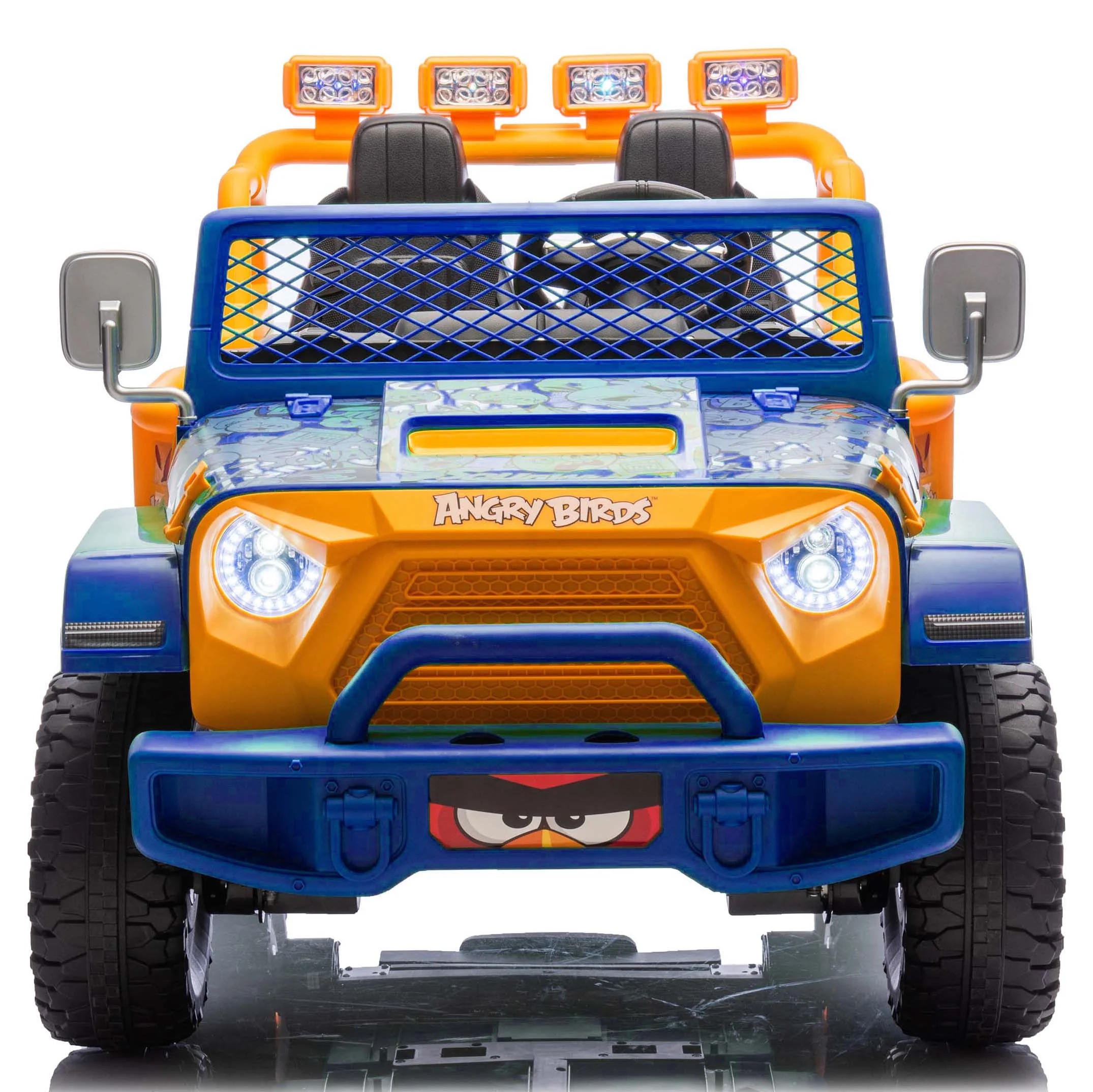Joyracer 24 Volt Ride on Toys for Big Kids, Licensed Angry Birds Ride on Truck with Remote, 2 Seater 4WD Electric Ride ons with Shovel, Bluetooth, Lights, Power Car Wheels for 3-8, 130lbs, Green - Image 13