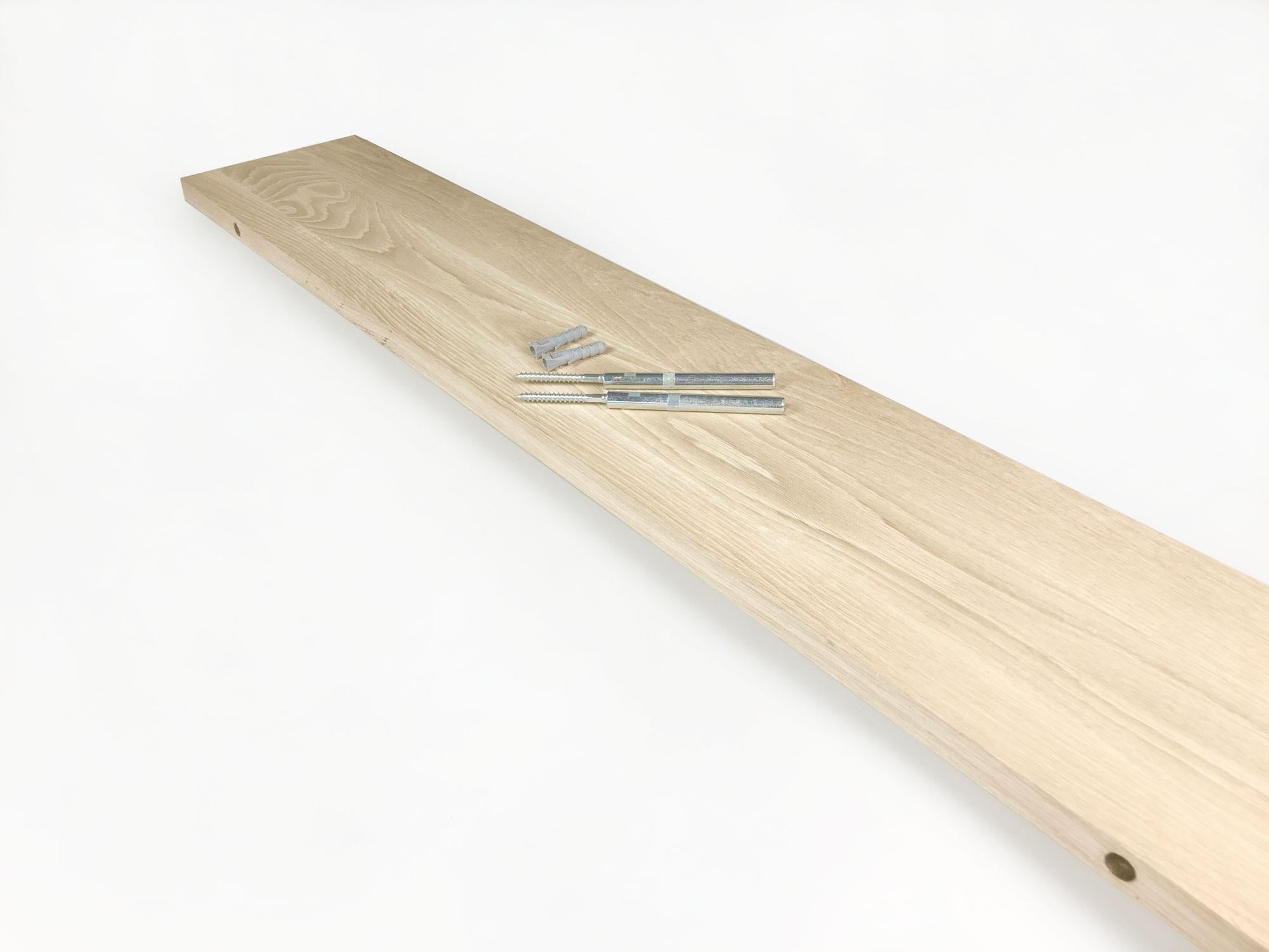 WoodBrothers Eikenhouten zwevende wandplank recht 100x30x2,5cm