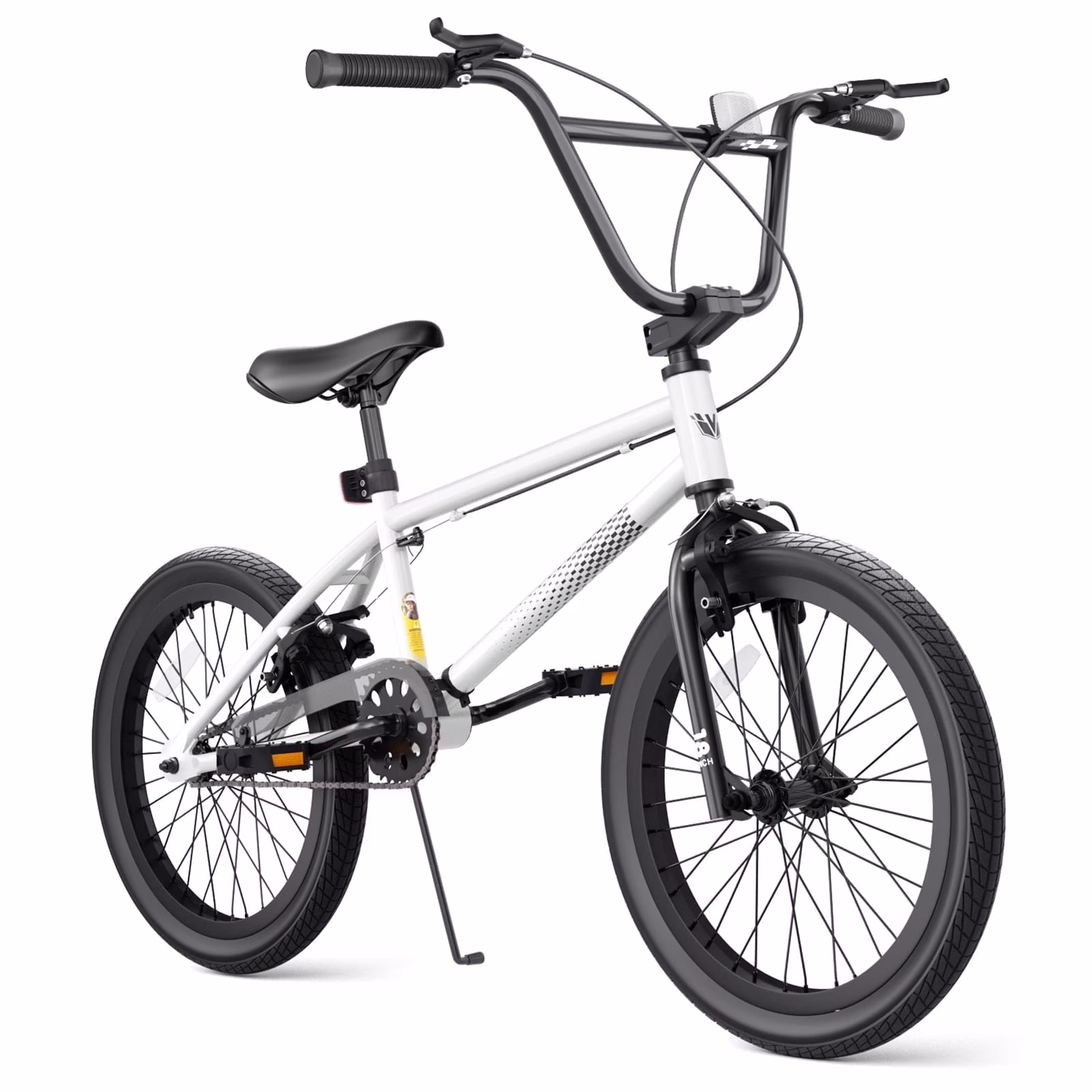 KORIMEFA Freestyle Kids BMX Bikes 18 20 in Kids Bicycles for Years Old Boys Girls Teen with Adjustable Seat and Handbrake, for Kids 7 - 13 Beginner - Level to Advanced Rider(Black/20")