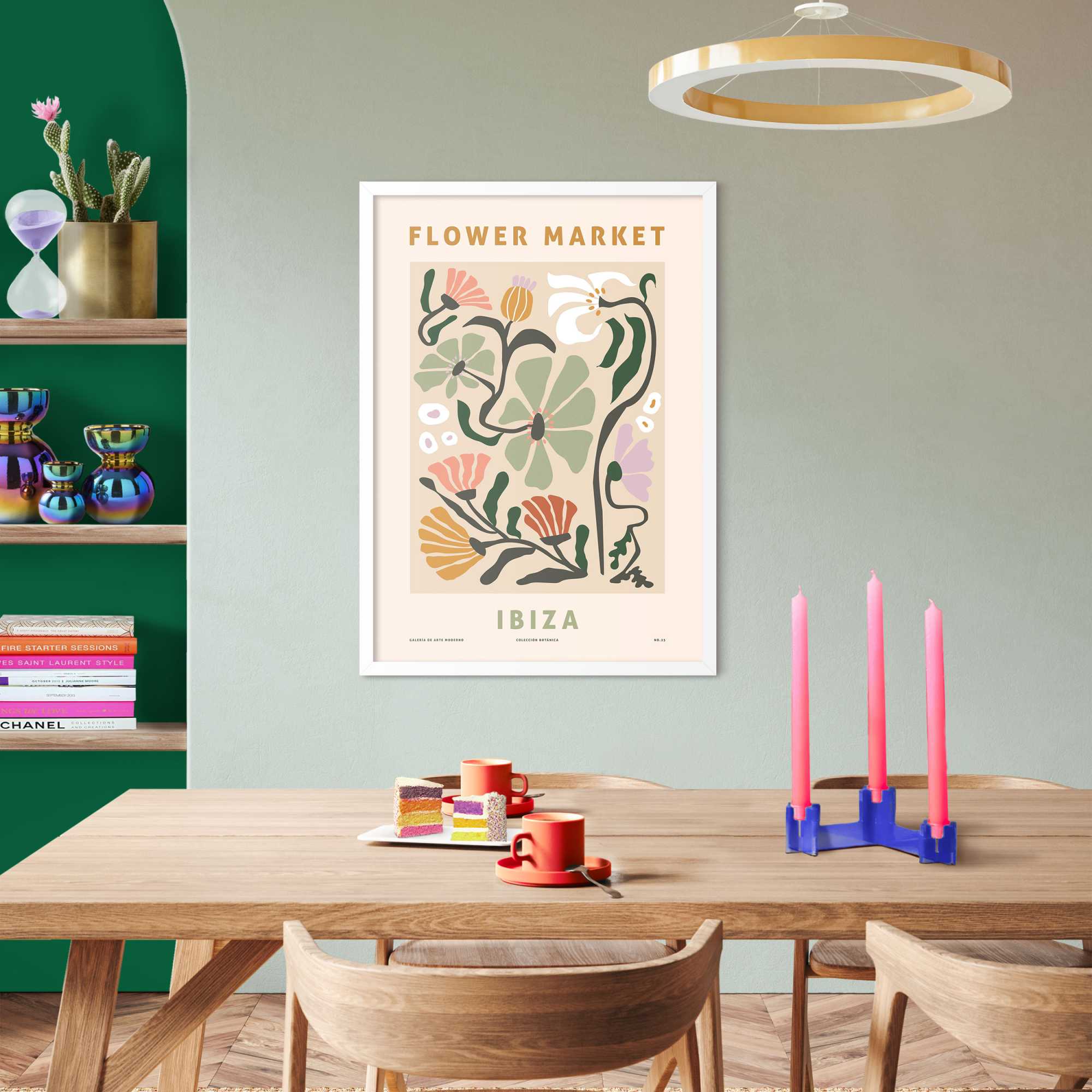 Reinders - Ibiza Flower Market - Schilderij 70x50cm Wit