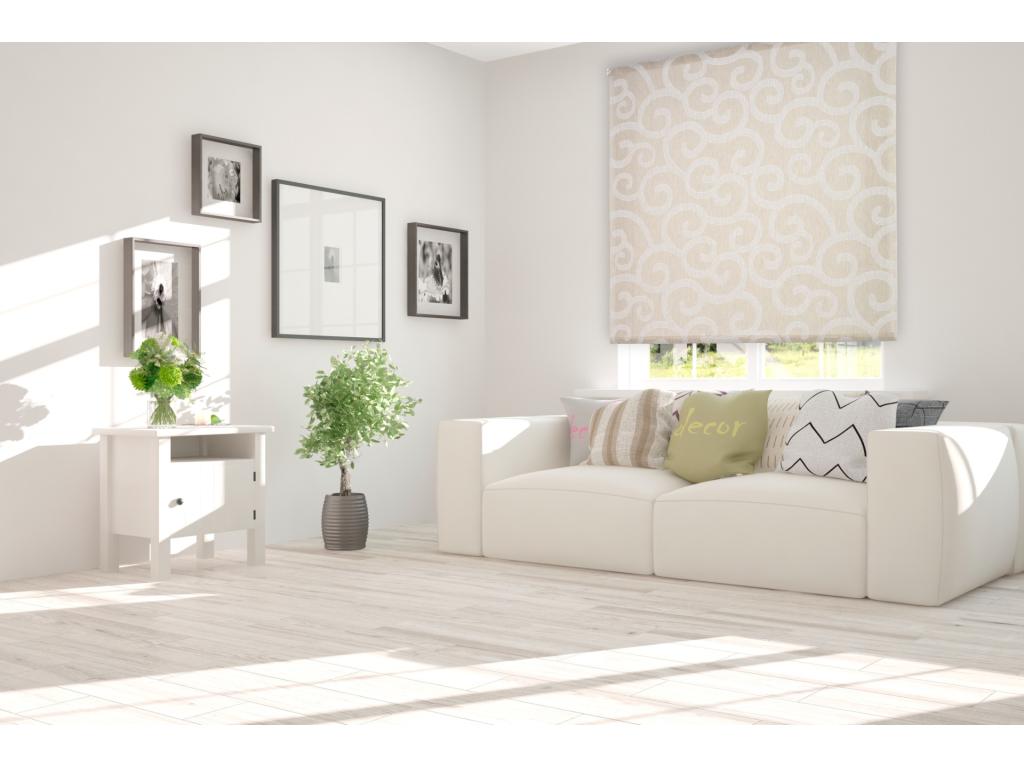 Lujodec | Estor Enrollable Translúcido de Visillo | 110 x 255 cm (Ancho por Alto) Tamaño de Tela 107 x 250 cm | Modelo ORNELLA Color Beige