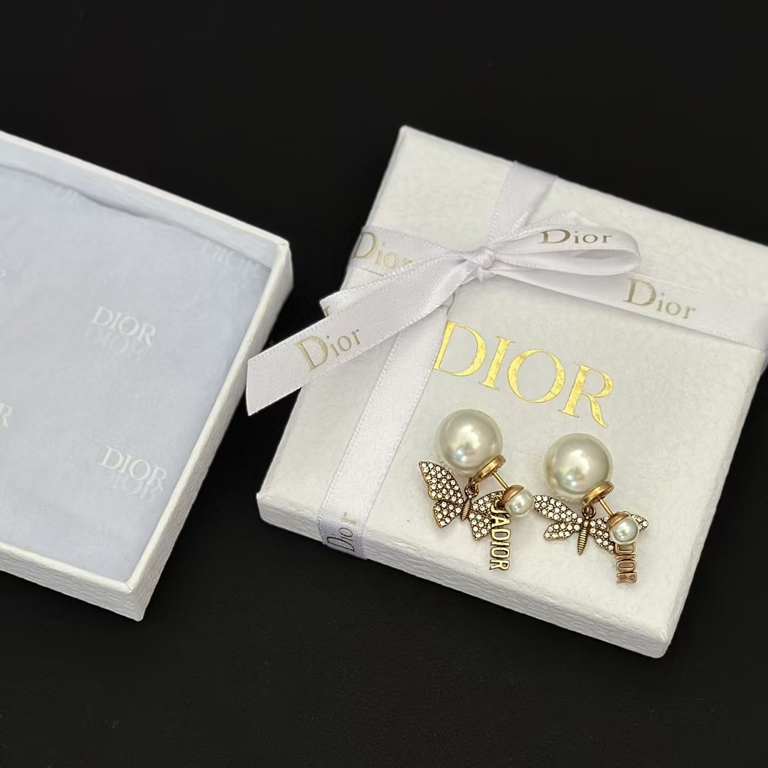 Dior Butterfly JADIOR Pearl Earrings - Original Replica Club