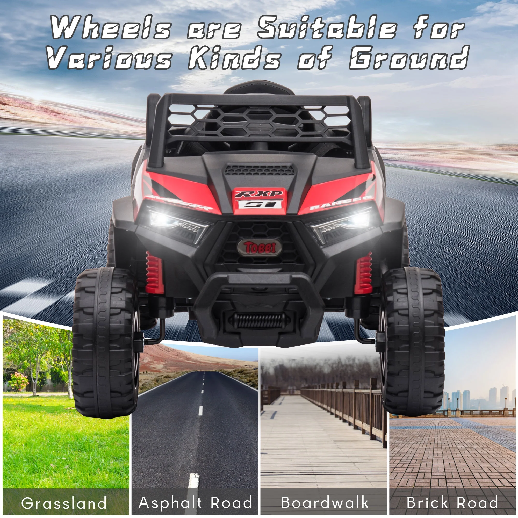 TOBBI 12V Kids Electric off-Road UTV Truck Car Battery Powered Ride on Toys for Girls with LED Headlights, Music, Horn - Image 52