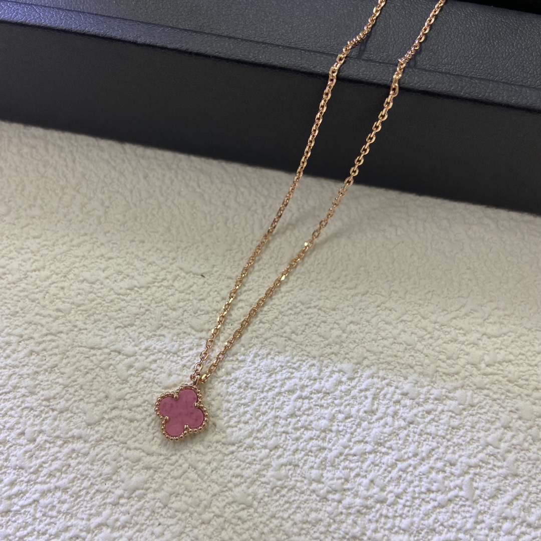 VCA Pink Sweet Alhambra Pendant Necklace, 1 Motif - Original Replica Club