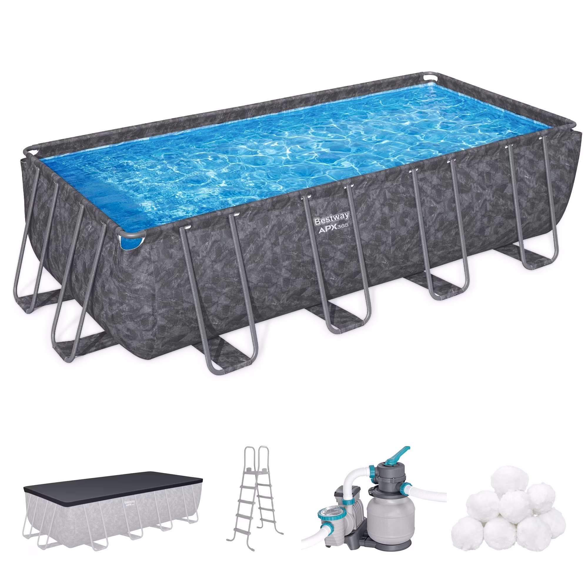 Bestway APX 365 31'4" x 16' x 52" Rectangular Above Ground Swimming Pool - image 3