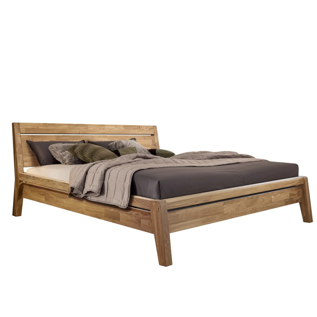 Cama de madera maciza de roble Bridget, 140 x 200 cm / 160 x 200 cm. / 180 x 200 cm. | NordicStory